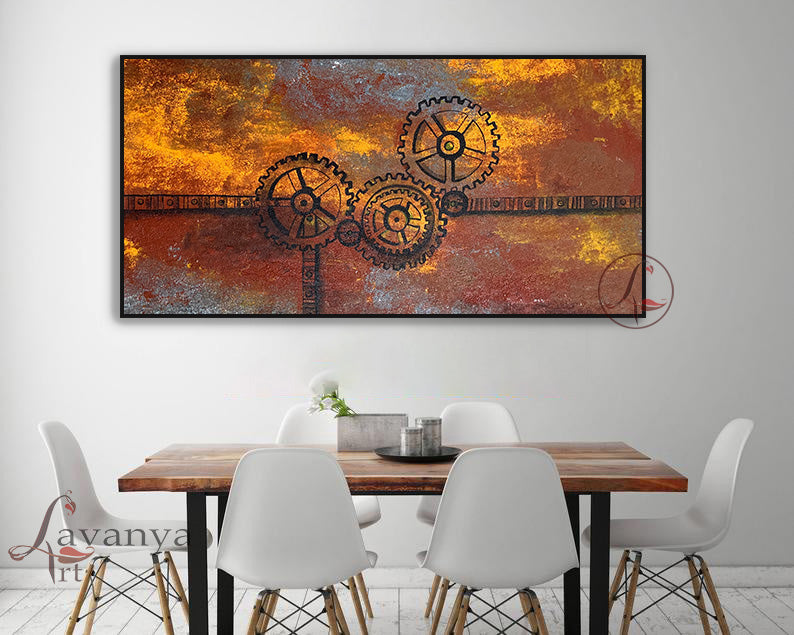Teamwork Painting | Modern Abstract Office Wall Art