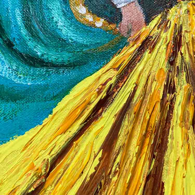 Ghoomar Dance Wall Art | Handmade Indian Woman Canvas Painting