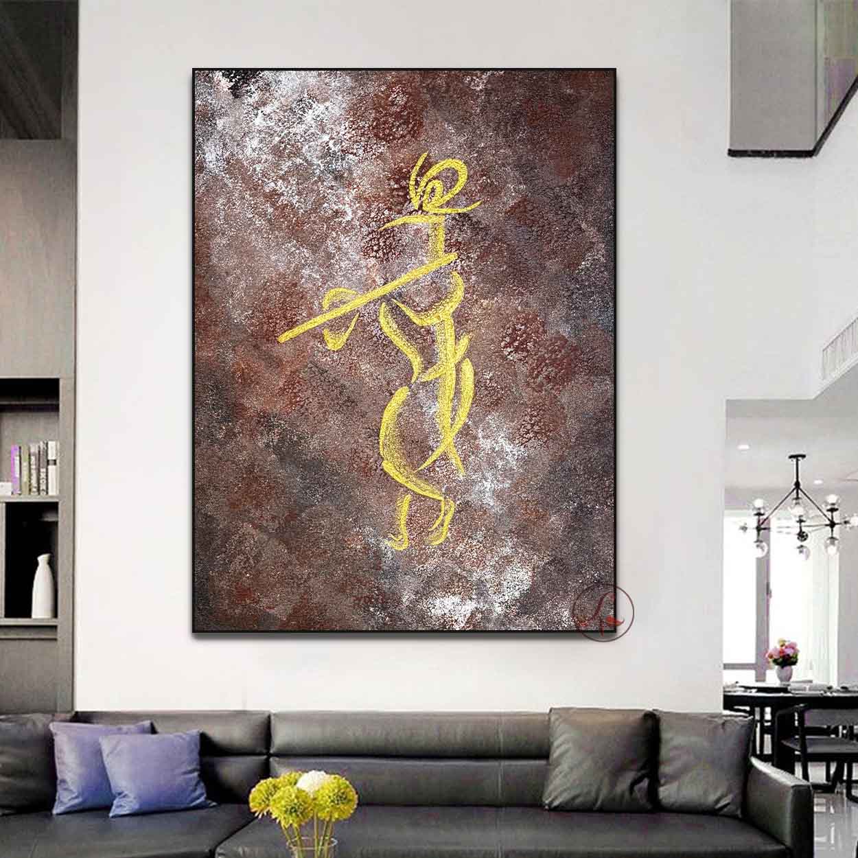 Modern Indian Krishna art featuring elegant textures and handcrafted detailing.