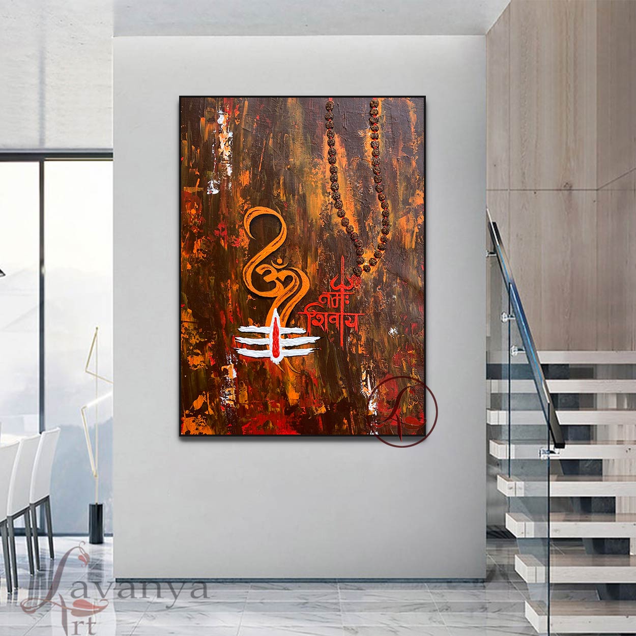 Original Lord Shiva wall art by Tejasvi Patel at Lavanya Art Studio. Elegant Indian art designed to bring peace, spirituality, and modern style.