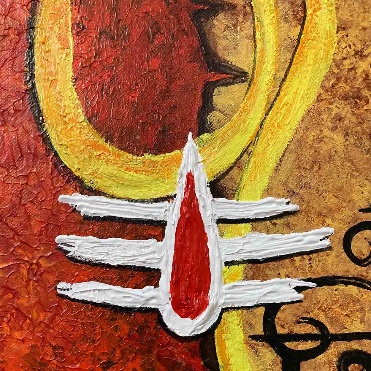 Modern Shiva painting handcrafted with premium acrylic textures for luxury spiritual wall decor.