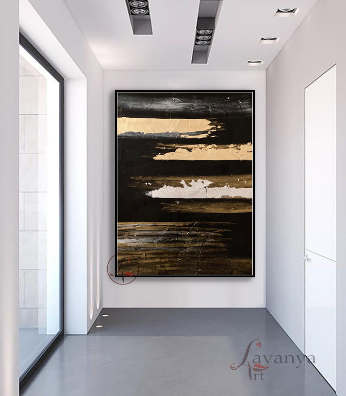 Modern Gold Leaf Abstract | Canvas Wall Decor