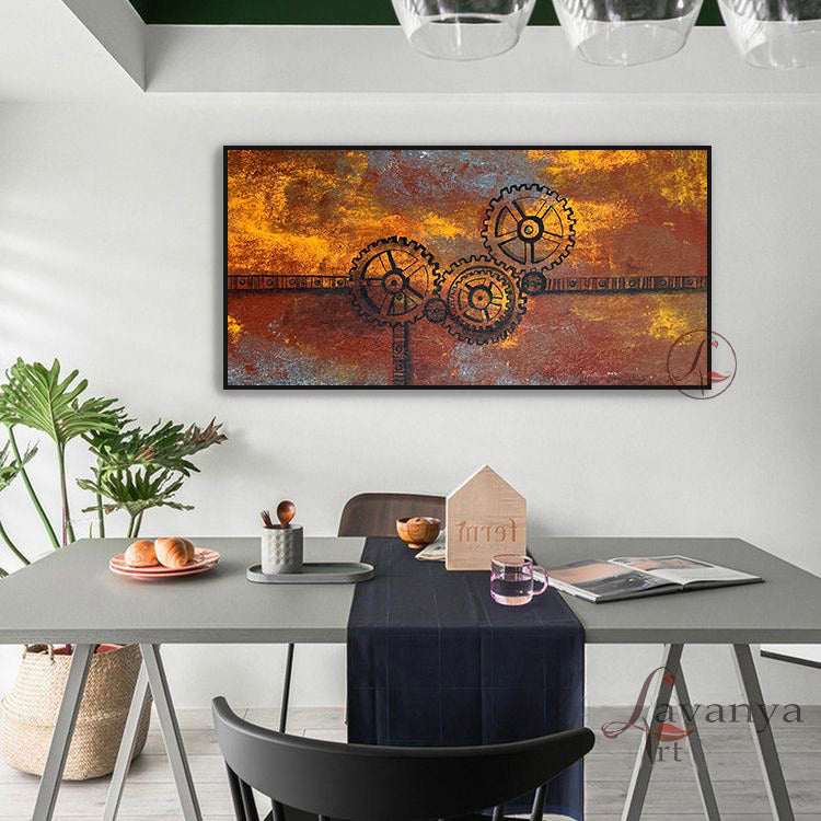 Teamwork Painting | Modern Abstract Office Wall Art