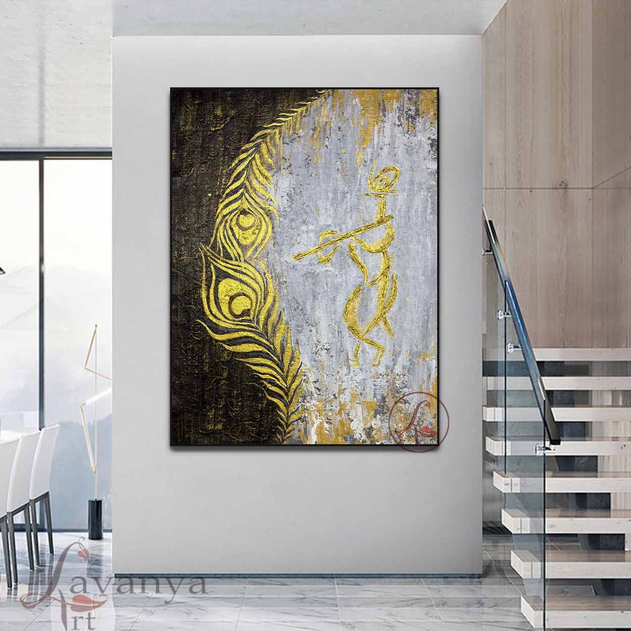 Original Krishna artwork created on premium canvas by Indian artist Tejasvi Patel.