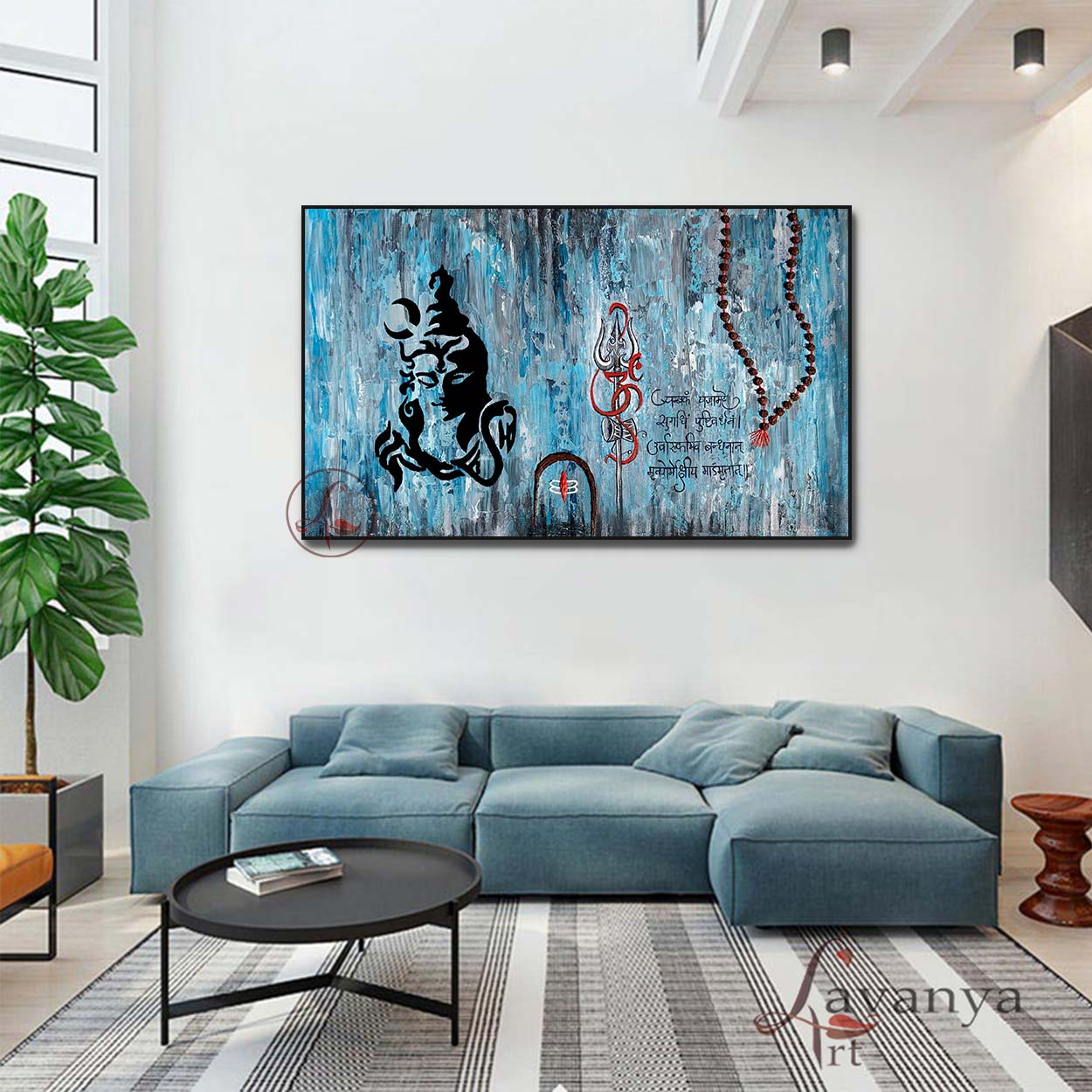 Discover contemporary Lord Shiva wall art by Tejasvi Patel. Lavanya Art Studio presents original Indian art inspired by spirituality and modern design.