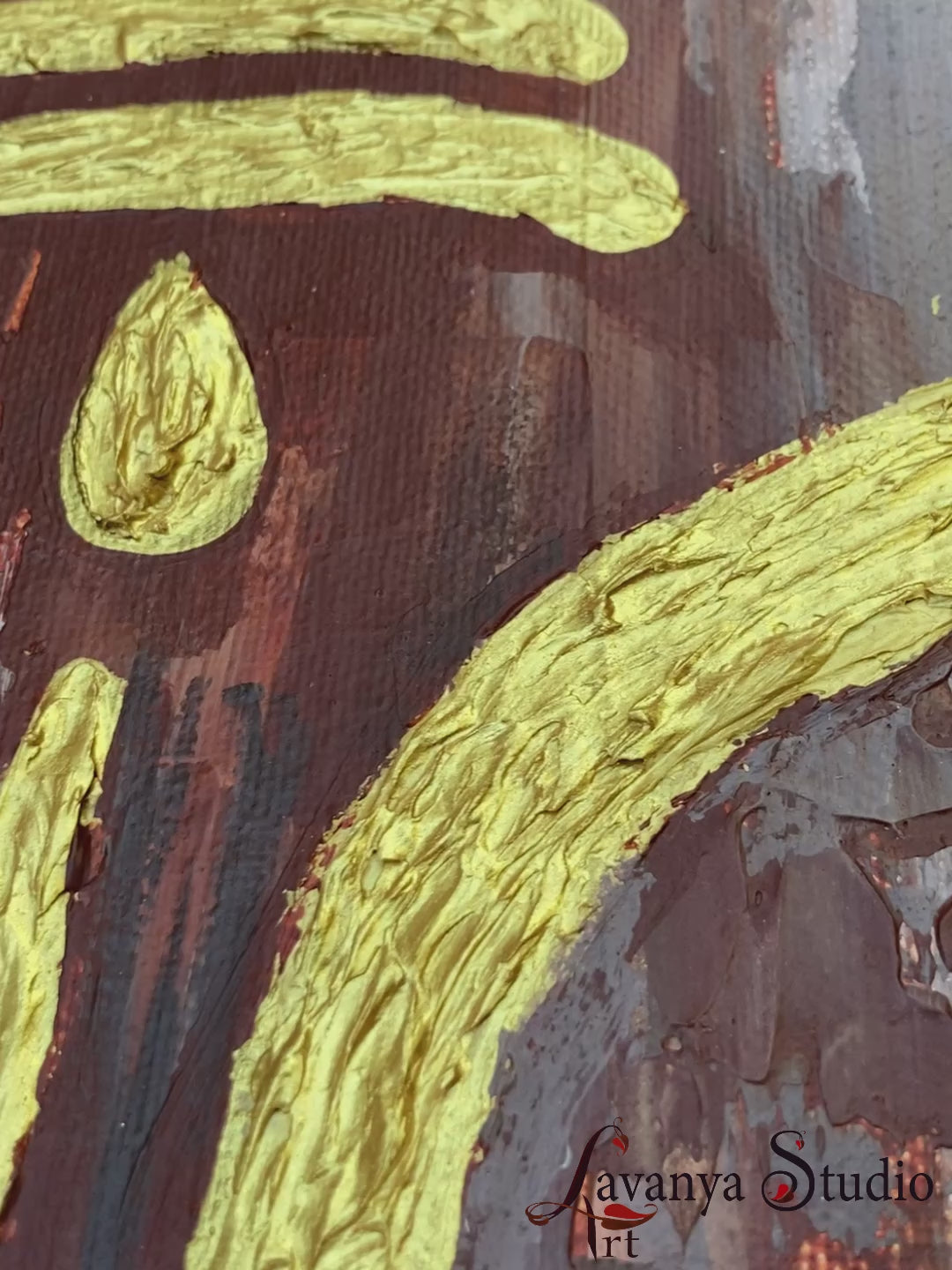 Lavanya Art Studio Ganesha painting tutorial, canvas art process.