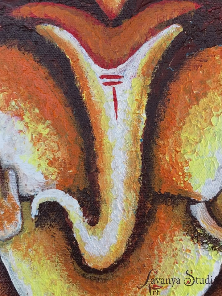 ganesha-wall-art-painting-video-textured-acrylic-technique-showcase