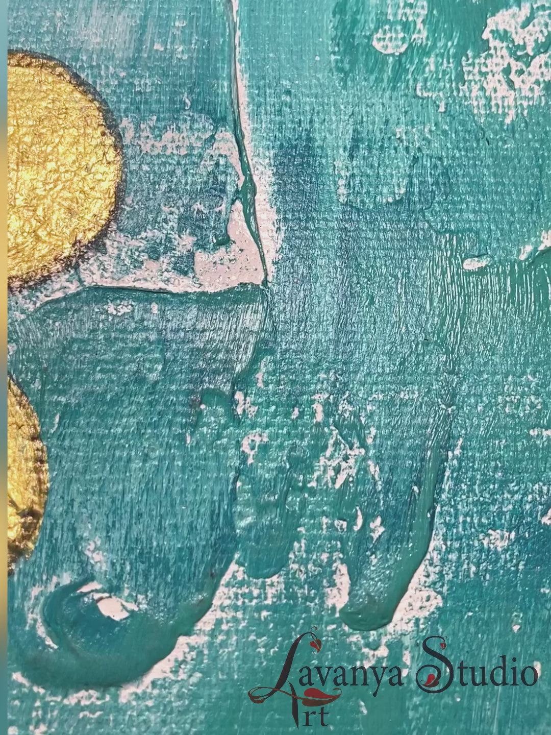 Ganesha wall art creation process, spiritual canvas art video.