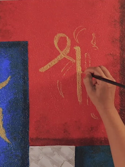 Lavanya Art Studio Ganesha art process, canvas painting reel.