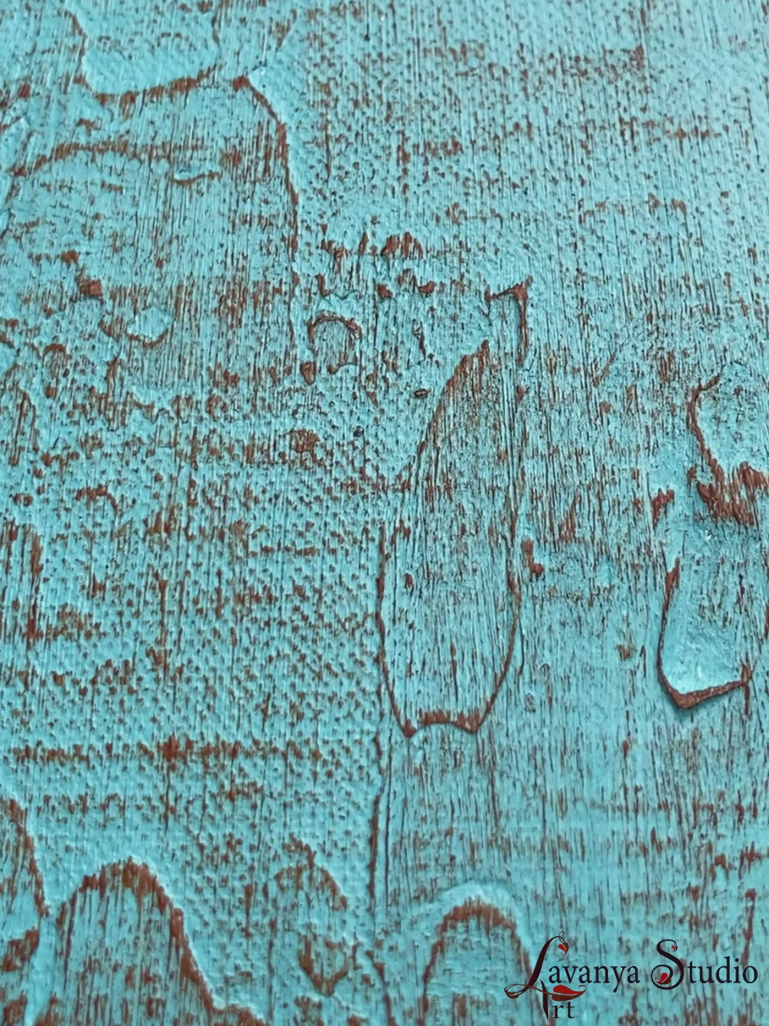 Abstract Ganpati painting video, layered acrylic texture reveal.