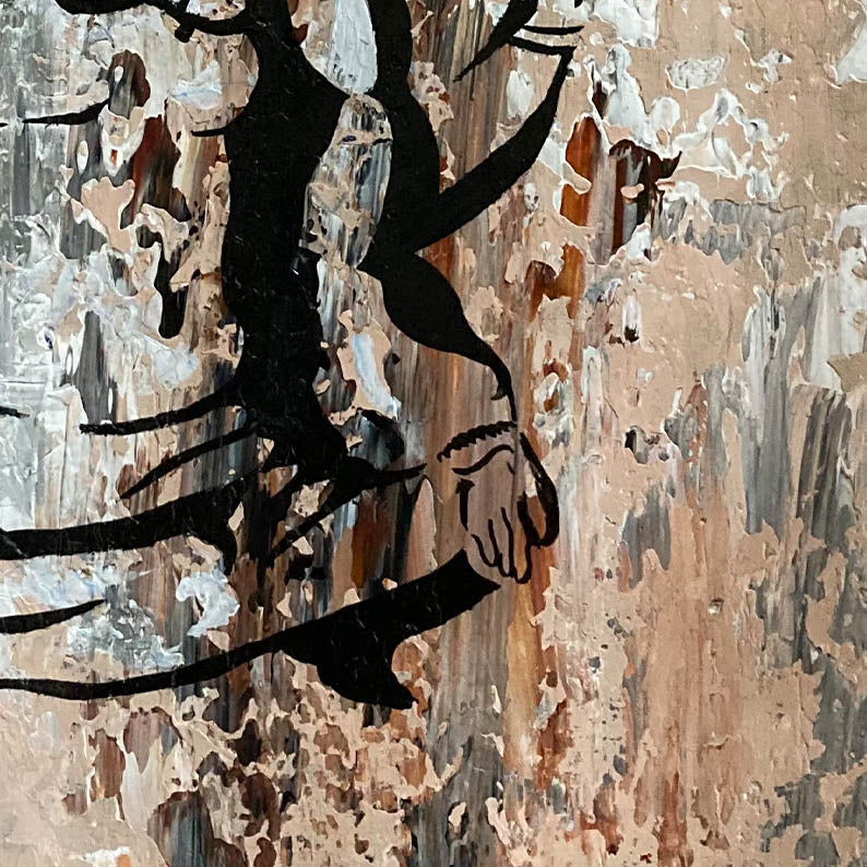 Abstract Shiva Painting | Handmade Textured Indian Canvas Wall Art