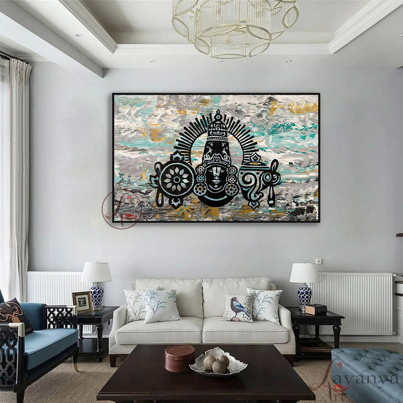 Lord Tirupati Balaji Painting | Spiritual Hindu Artwork for Home