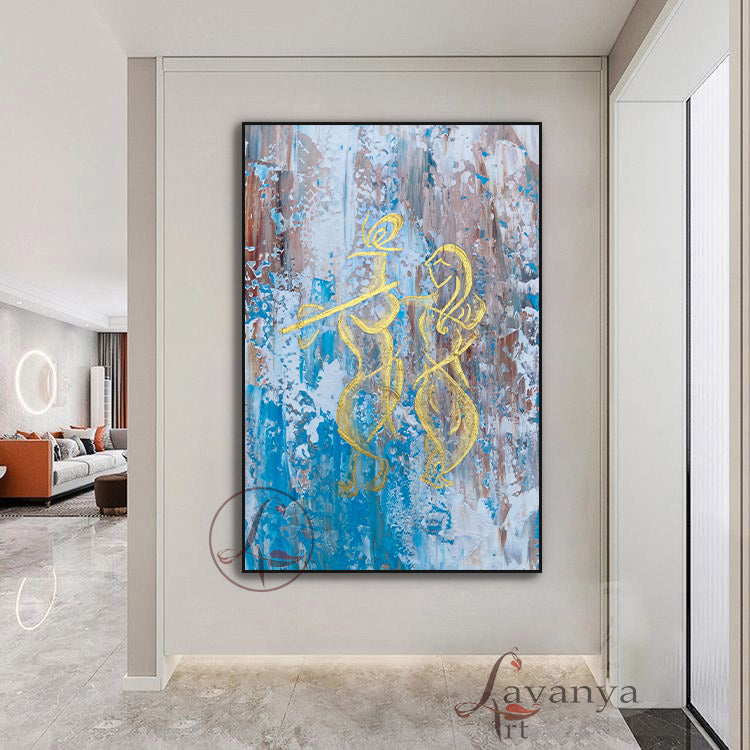 Radha Krishna Canvas Art | Indian Spiritual Decor