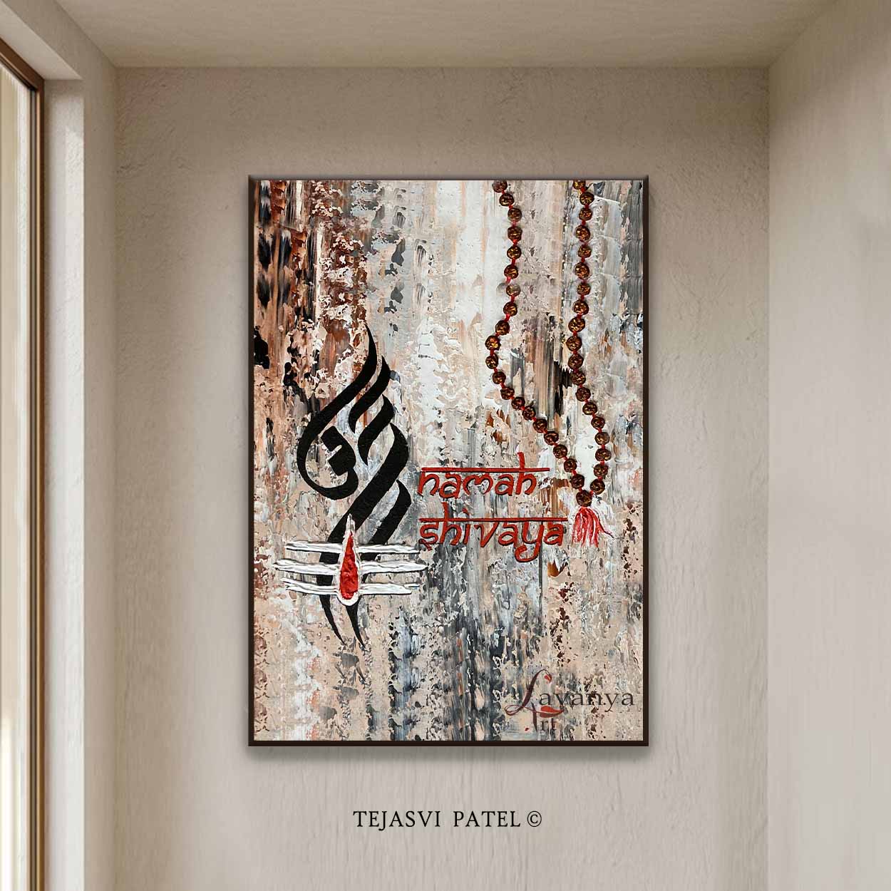 Modern Shiva Painting | Textured Indian Abstract Canvas Wall Art