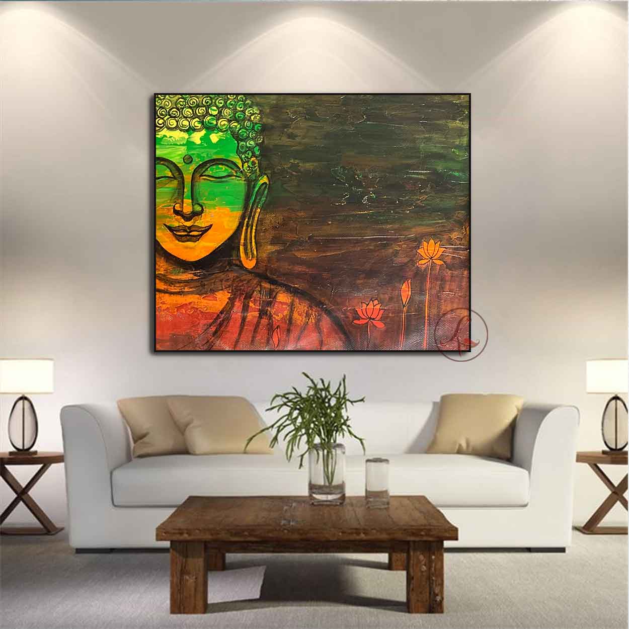Explore Buddha Indian art by Tejasvi Patel of Lavanya Art Studio, featuring handcrafted designs for luxurious contemporary interiors and homes.