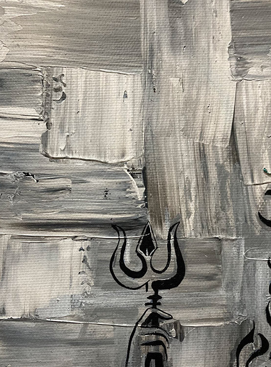 Handmade Shiva Painting | Modern Indian Abstract Canvas Wall Decor