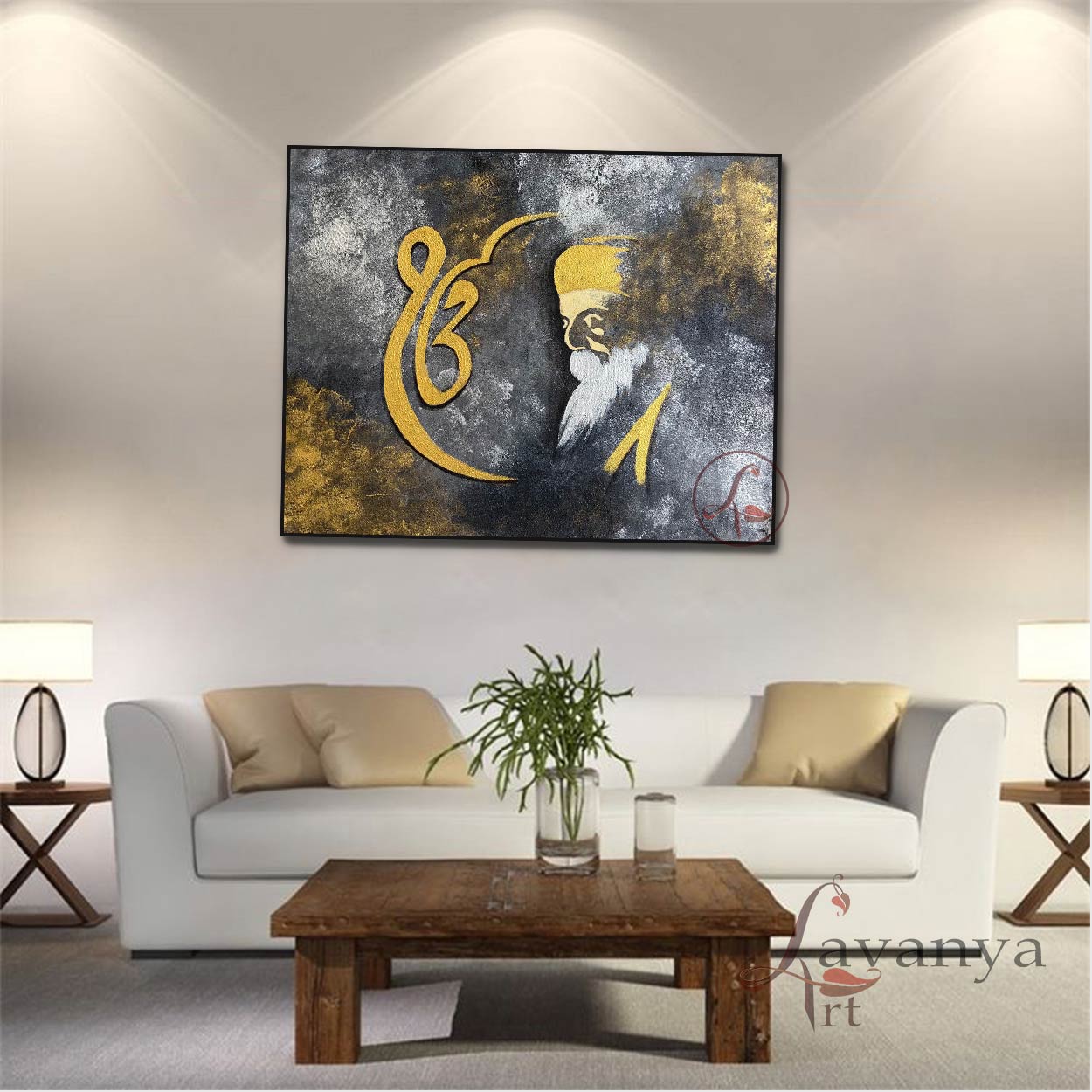 Sikh Canvas Painting | Guru Nanak Spiritual Art