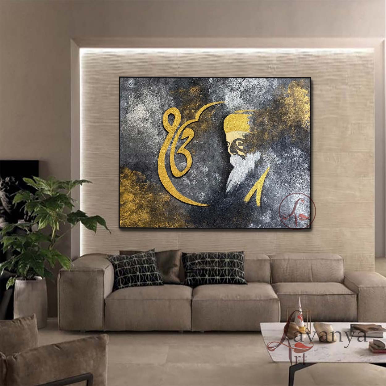 Sikh Canvas Painting | Guru Nanak Spiritual Art