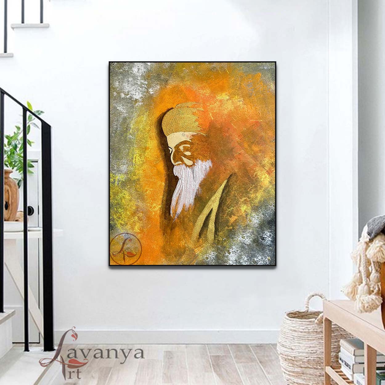 Guru Nanak Dev Ji Art | Modern Sikh Wall Painting