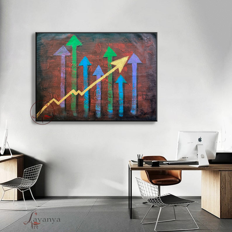 Financial Growth Painting | Abstract Office Wall Art