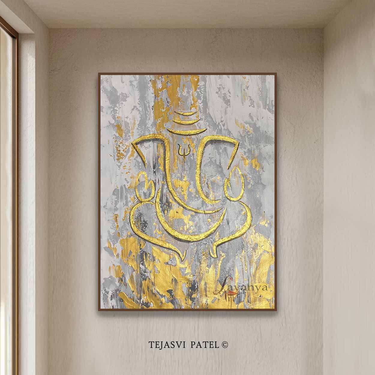 Ganesha Minimalist Painting | Abstract Indian Art