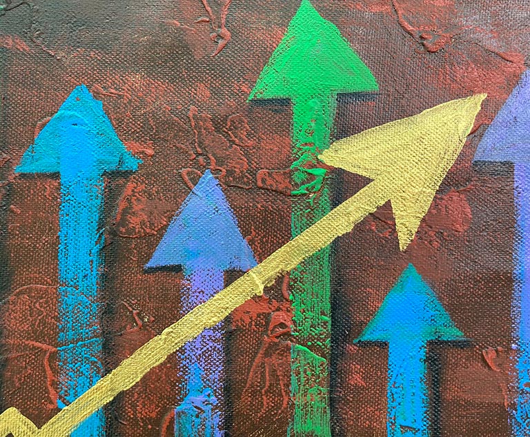 Financial Growth Painting | Abstract Office Wall Art
